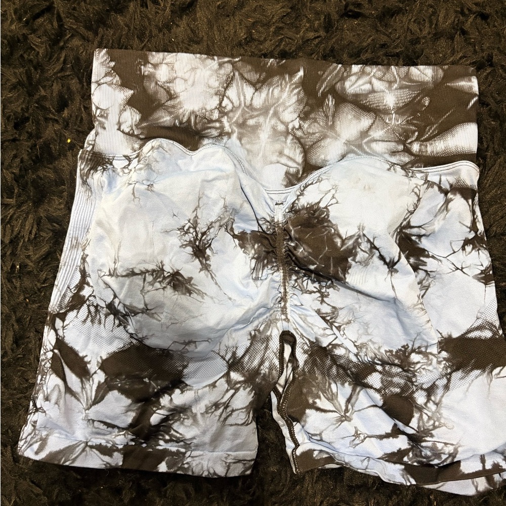 Amazon Tie-Dye Scrunch Booty Shorts | Blue & Black